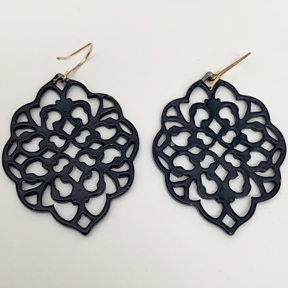 Jewelry - Navy Blue Medallion Earrings